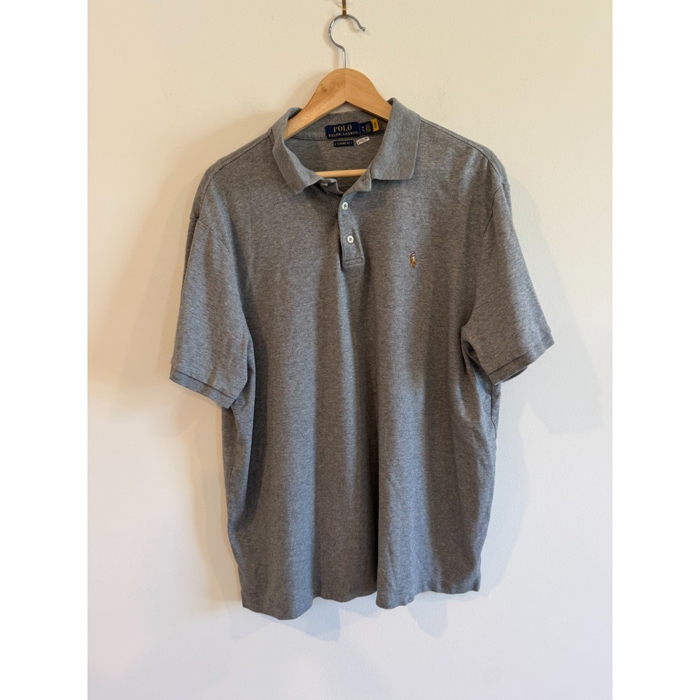 Ralph Lauren Classic Fit Polo Shirt Mens Size xl Gray Short Sleeve